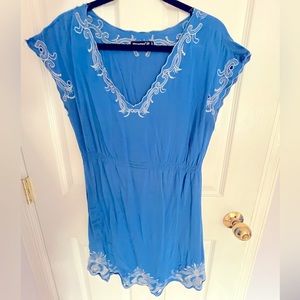 Blue Dress, great summer beach cover up or travel dress
